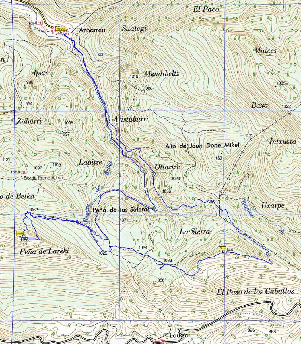 MAPA: Lareki eta Sierra Azparrendik