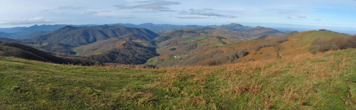 Bertiz aldeko panorama Larrondoko gailurretik