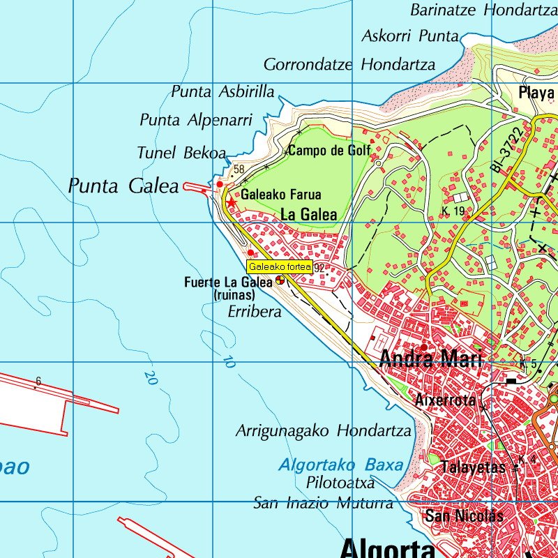 Galeako fortea: mapa