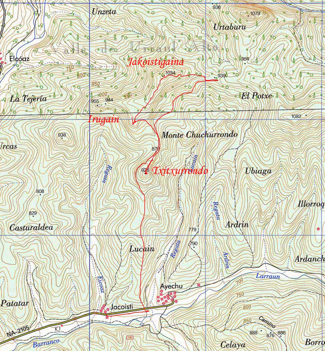 Mapa: Irugain, Jakoistigaina, Txitxurrondo