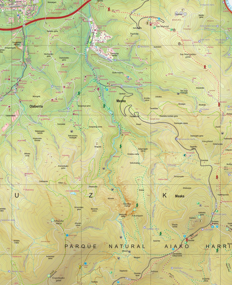 Irungo Mapa Toponimikotik jasotako zatia