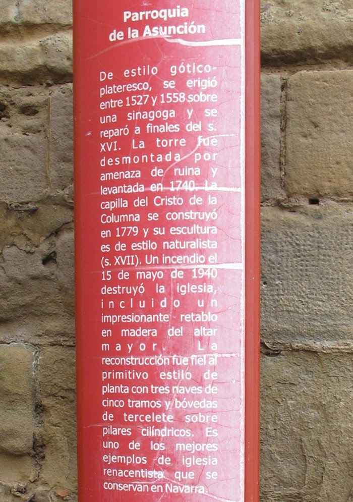 Asunción eliza, Cascante