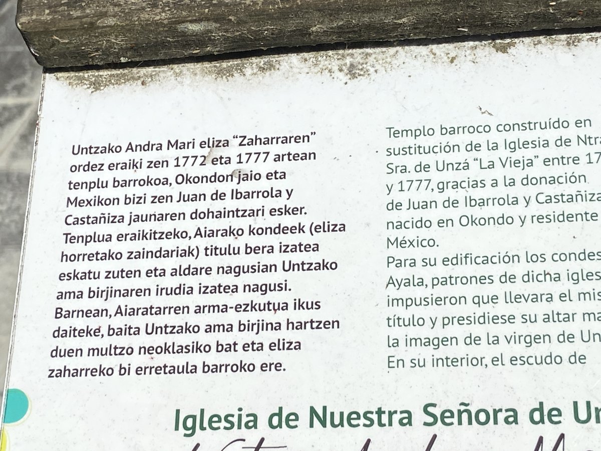 Untzako Andra Maria Eliza. Okondo